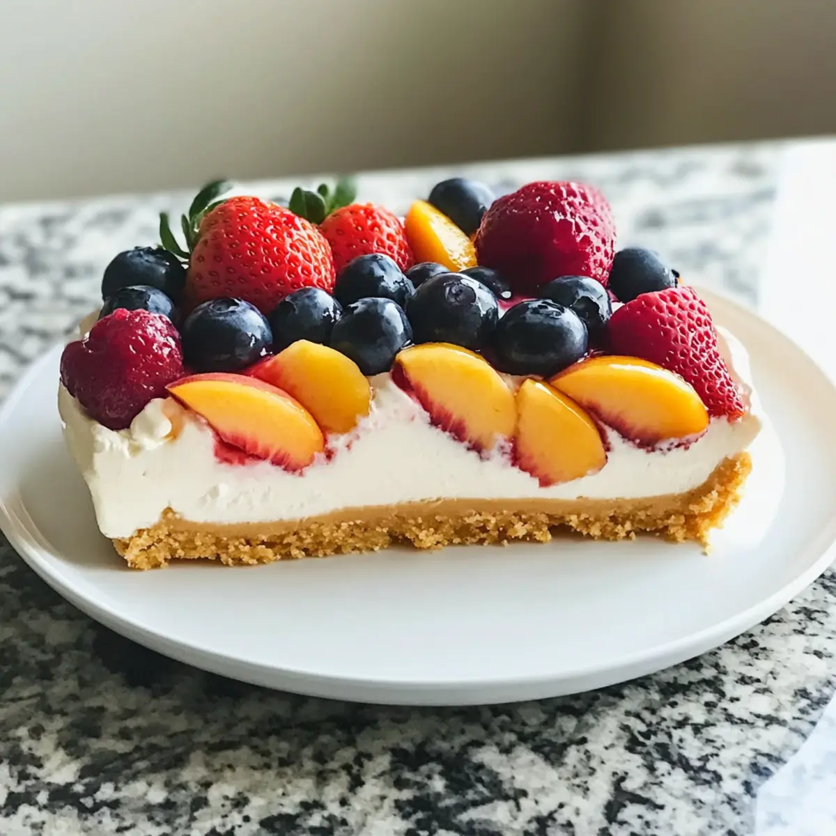 Beeren- und Pfirsichkäsekuchen