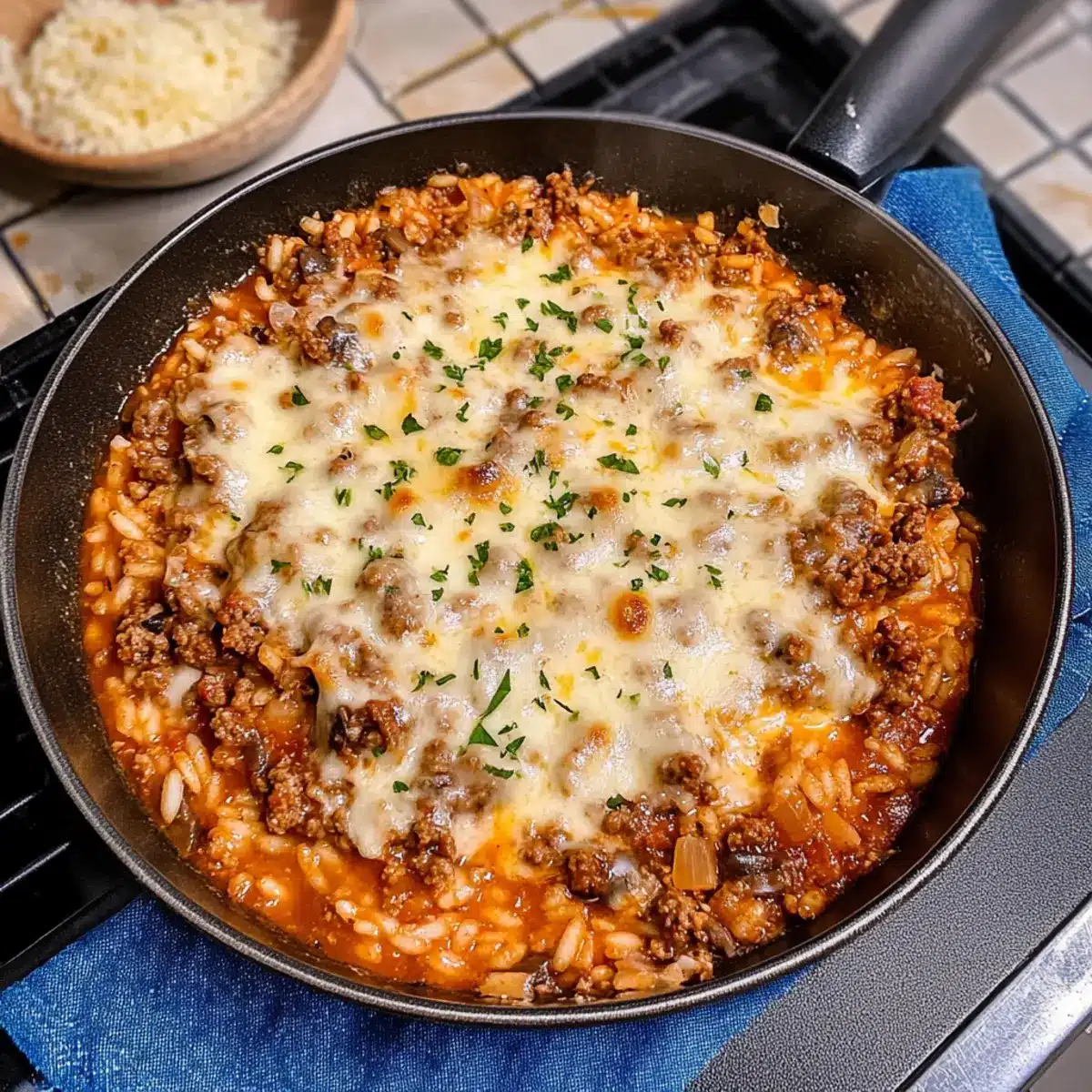 Bologneserissotto aus dem Ofen