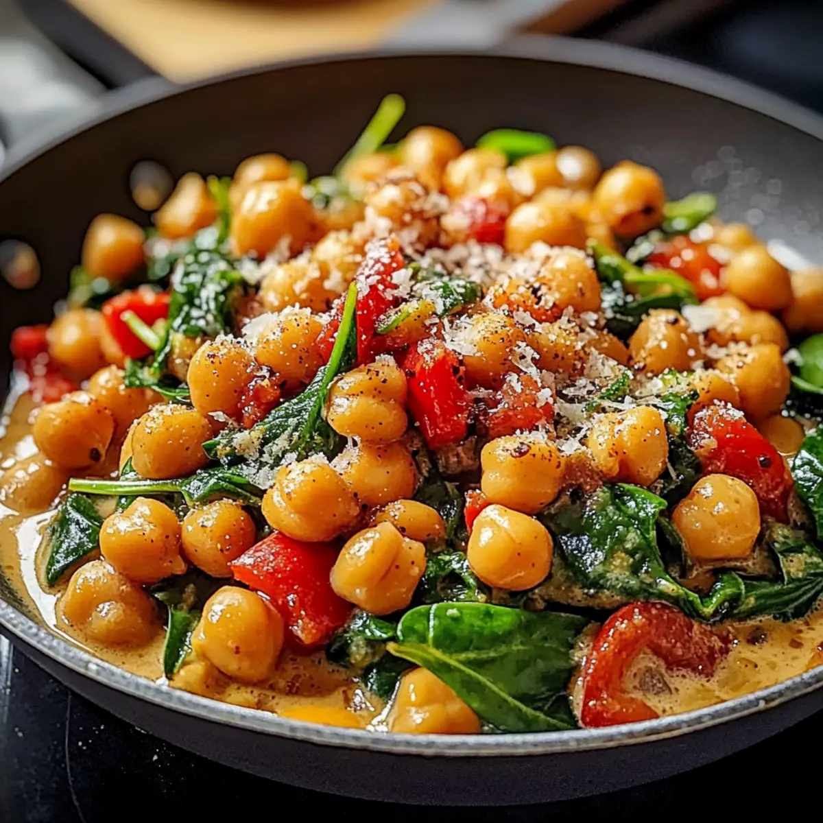 Cremige Kichererbsenpfanne