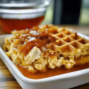 Leckere Hähnchen- und Waffelauflauf