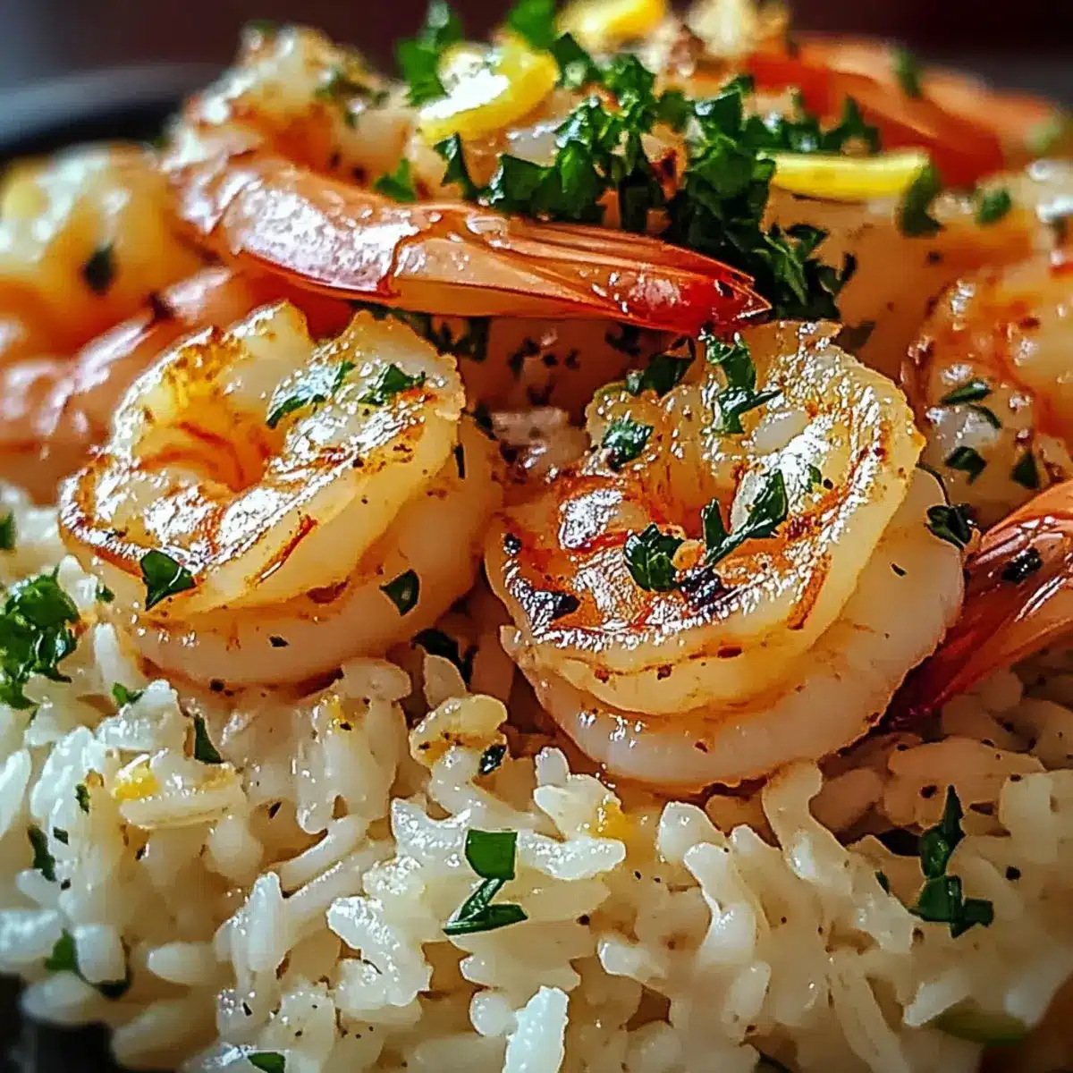 Garnelen Knoblauchbutter Reis