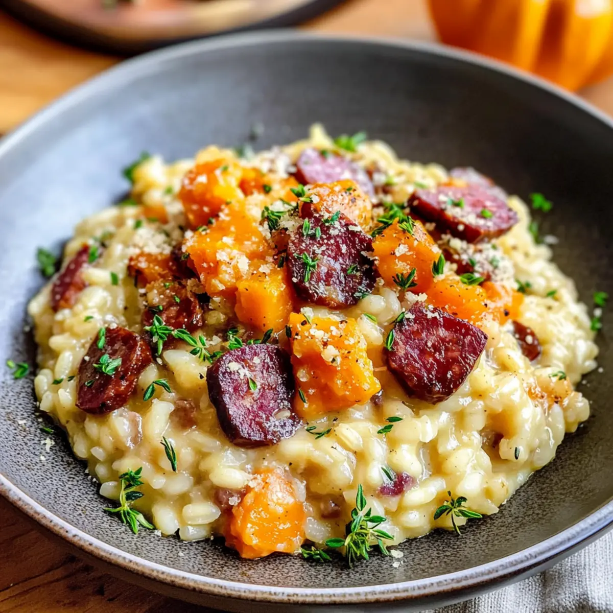 Kürbisrisotto mit Parmesan und Thymian