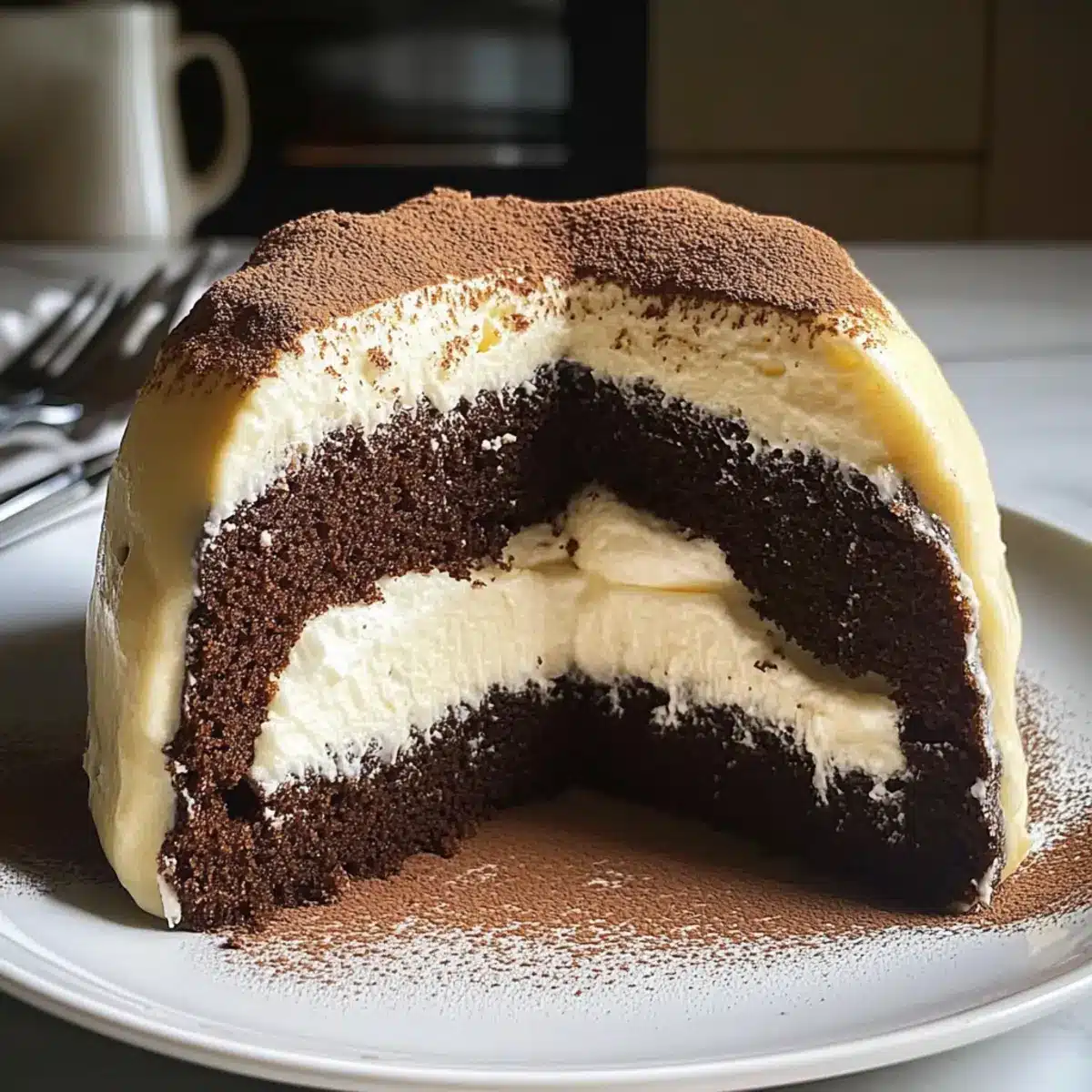 Schoko-Gugelhupf mit Cheesecakefüllung