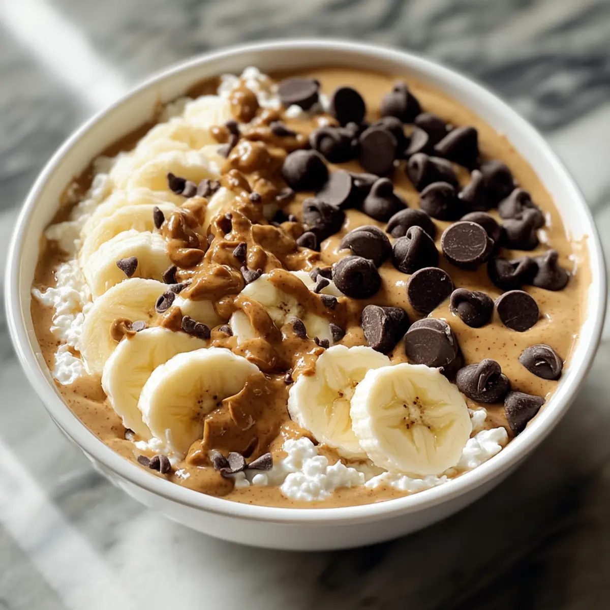 Hüttenkäse Erdnussbutterbecher Schüssel Rezept