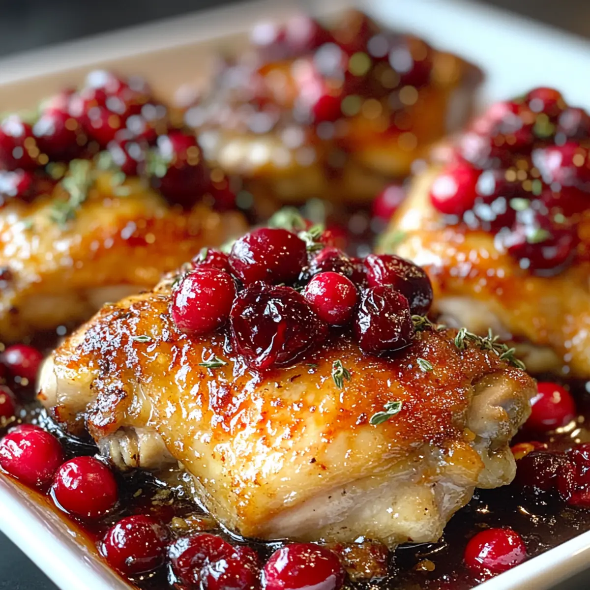 Einfache Cranberry Gebackene Hähnchenschenkel Rezept