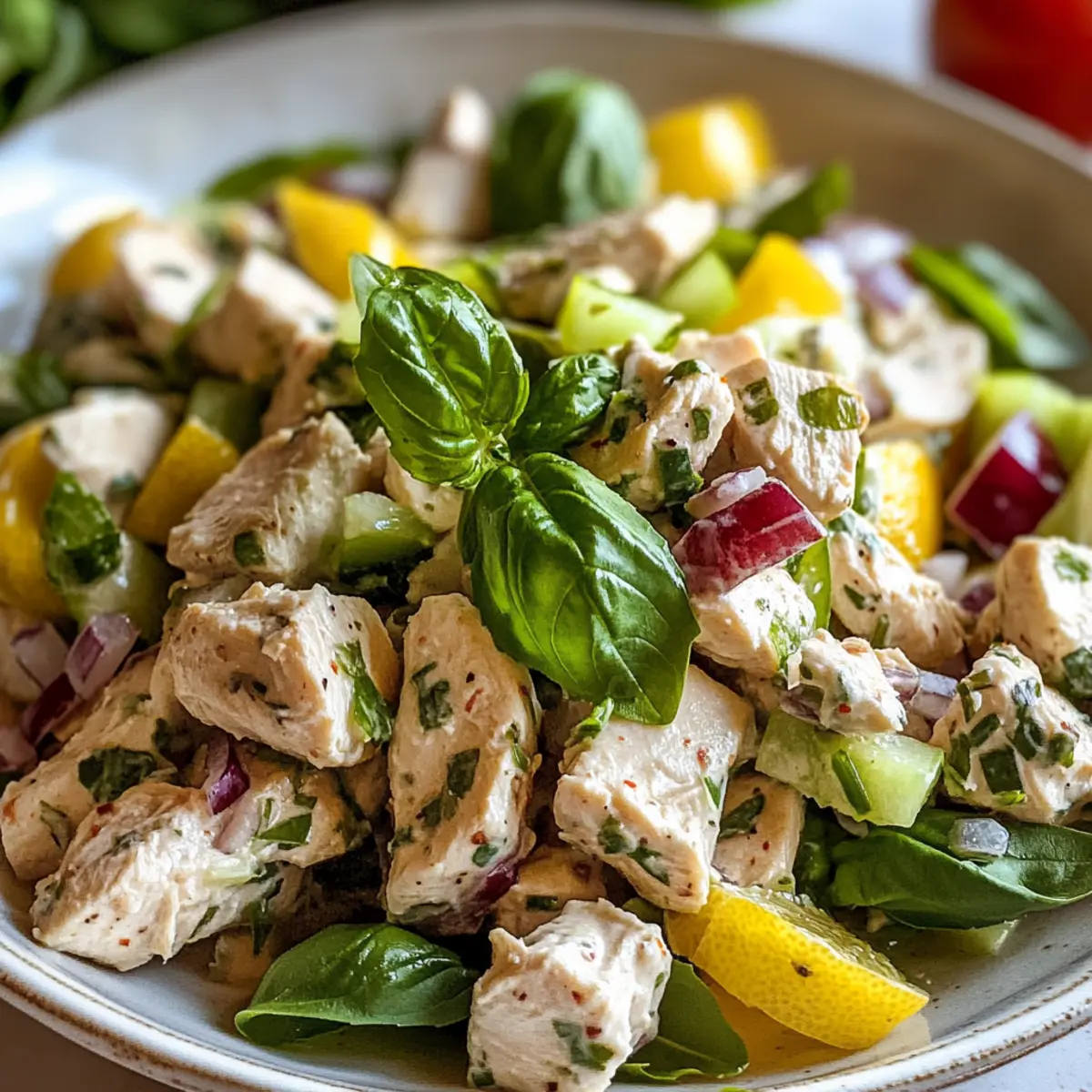 Einfache Zitronen-Basilikum-Hühnchensalat Rezept