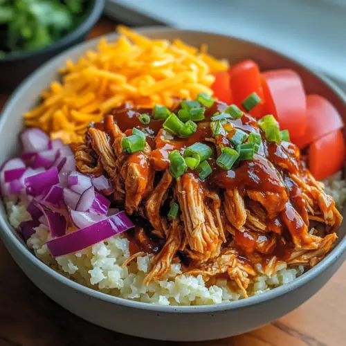 Einfache Low Carb BBQ Hähnchen Schüssel Rezept