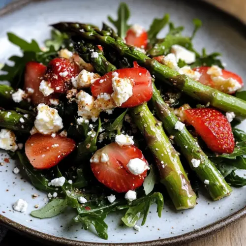 Grüner Spargelsalat mit Erdbeeren & Feta – saisonales Blitzrezept