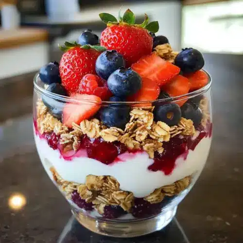 Griechischer Joghurt Beeren Parfait Rezept Zutaten: - 2 Tassen griechischer Joghurt - 1 Tasse gemischte Beeren (z.B. Erdbeeren, Heidelbeeren, Himbeeren) - 1/2 Tasse Granola - 2 Esslöffel Honig (optional) - Minzblätter zur Dekoration (optional) Anleitung: 1. In einem Glas oder einer Schüssel eine Schicht griechischen Joghurt hinzufügen. 2. Eine Schicht gemischte Beeren darauf legen. 3. Eine Schicht Granola hinzufügen. 4. Wiederholen Sie die Schichten, bis die Zutaten aufgebraucht sind. 5. Mit Honig beträufeln und mit Minzblättern dekorieren. 6. Sofort servieren oder im Kühlschrank aufbewahren.