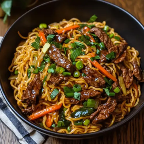 Hoisin-Rindfleisch-Nudeln Rezept Zutaten: - 250 g Rindfleisch, dünn geschnitten - 200 g Nudeln - 3 EL Hoisin-Sauce - 2 EL Sojasauce - 1 EL Sesamöl - 2 Knoblauchzehen, gehackt - 1 Zwiebel, geschnitten - 1 Paprika, geschnitten - 100 g Brokkoli, in Röschen - Frühlingszwiebeln, zum Garnieren Zubereitung: 1. Die Nudeln nach Packungsanweisung kochen und abtropfen lassen. 2. Das Öl in einer Pfanne erhitzen und das Rindfleisch anbraten, bis es braun ist. 3. Zwiebel, Knoblauch, Paprika und Brokkoli hinzufügen und kurz anbraten. 4. Hoisin-Sauce und Sojasauce einrühren. 5. Die gekochten Nudeln unterrühren und gut vermengen. 6. Mit Frühlingszwiebeln garnieren und servieren.