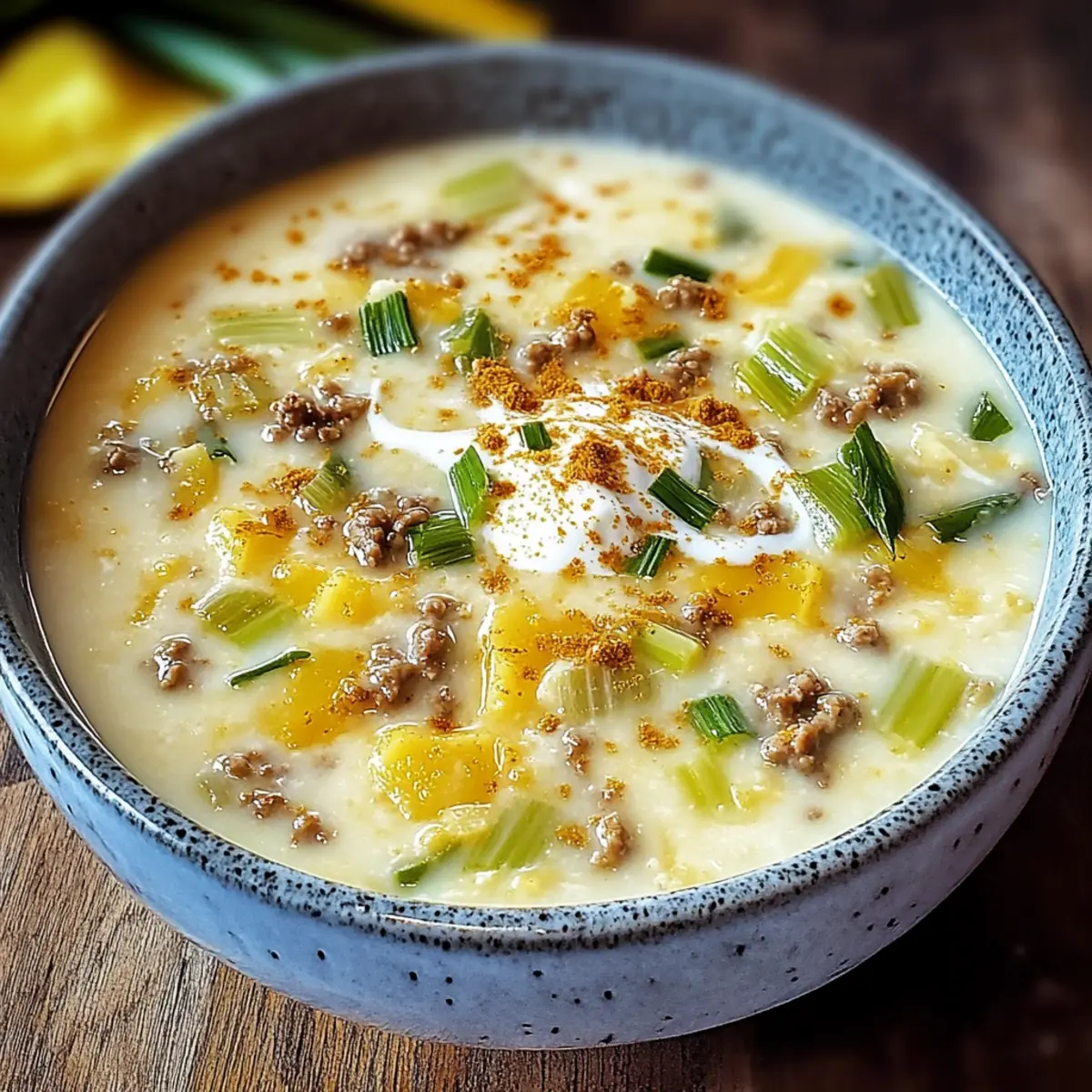 Cheese Leek Soup Ground Meat Quick and Tasty