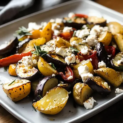 Mediterranes Gemüse mit Kartoffeln und Feta (10 Zutaten)