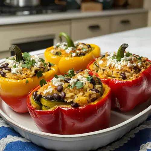 Vegetarisch gefüllte Paprika im Backofen nach Omas Rezept