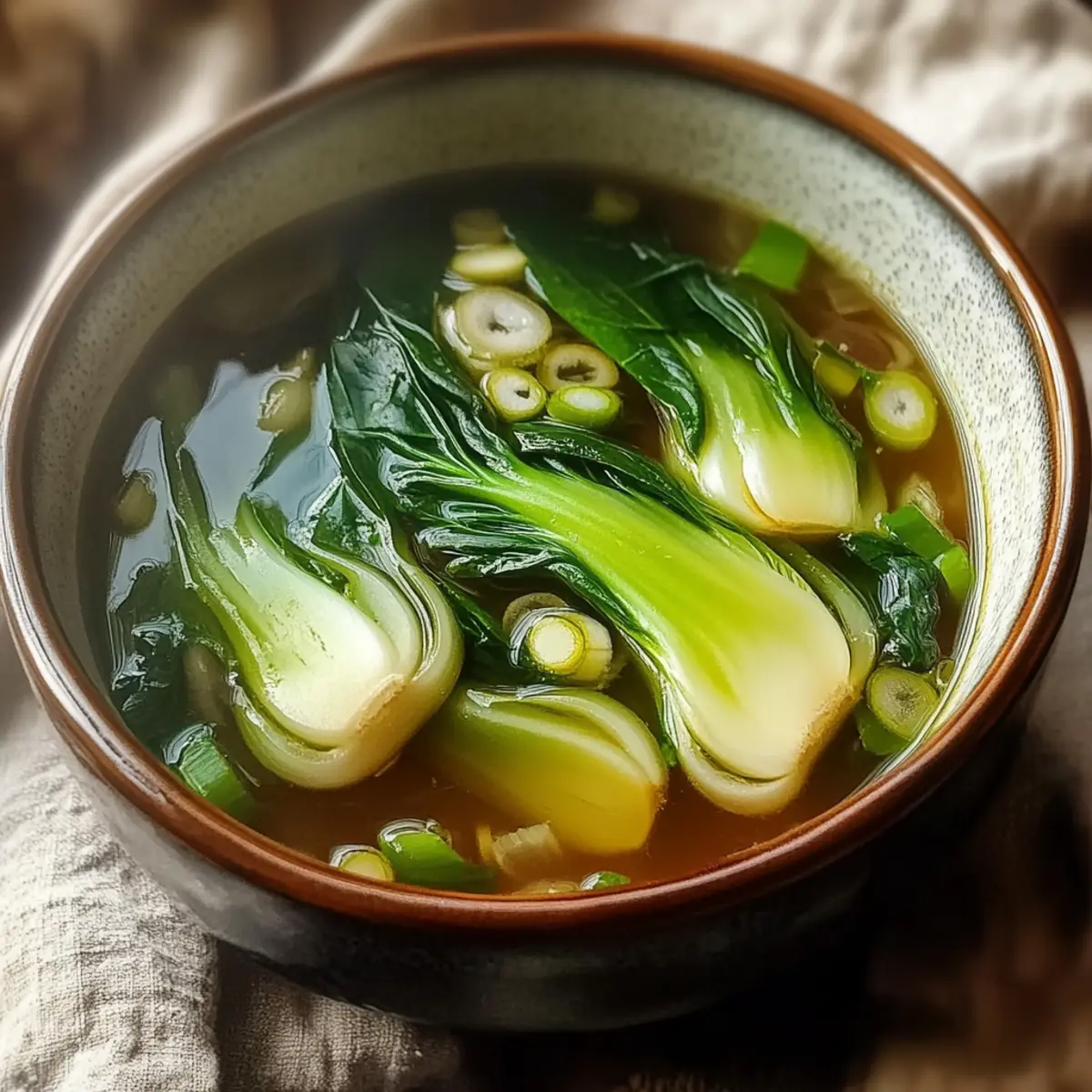 Bok Choy Suppe mit Knoblauch und Ingwer