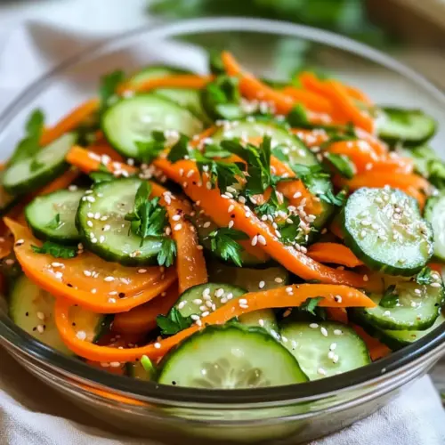 Asiatischer Gurkensalat Sesam Dressing