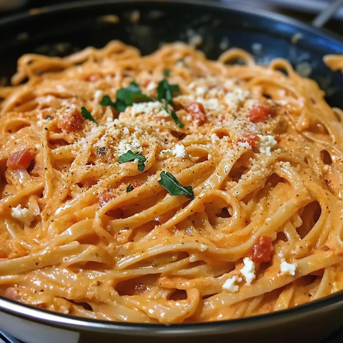 Geröstete rote Paprika & Ziegenkäse Alfredo