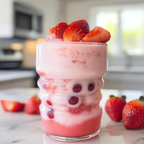 Erdbeere Blasenmilchtee mit Erdbeer Boba Perlen