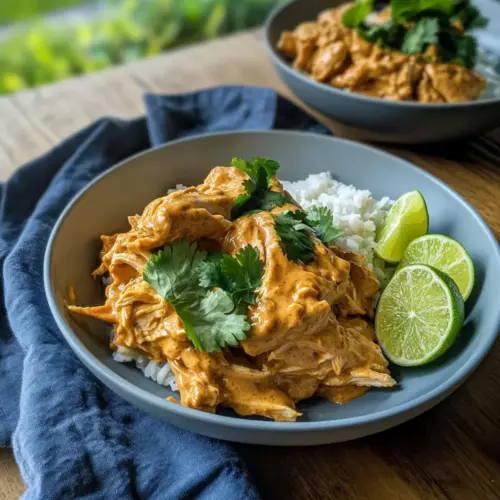 Zartes Hähnchen in cremiger Erdnusssauce