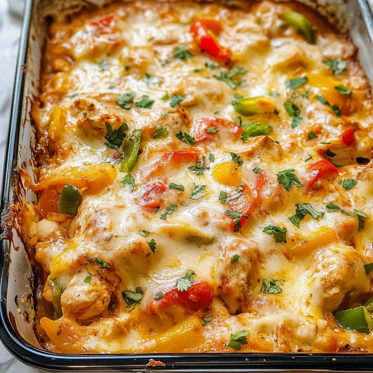 Cremige Fajita-Hühnchen-Auflaufform
