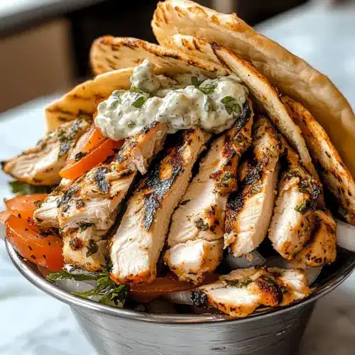 Griechisches Hähnchen Gyros mit Tzatziki