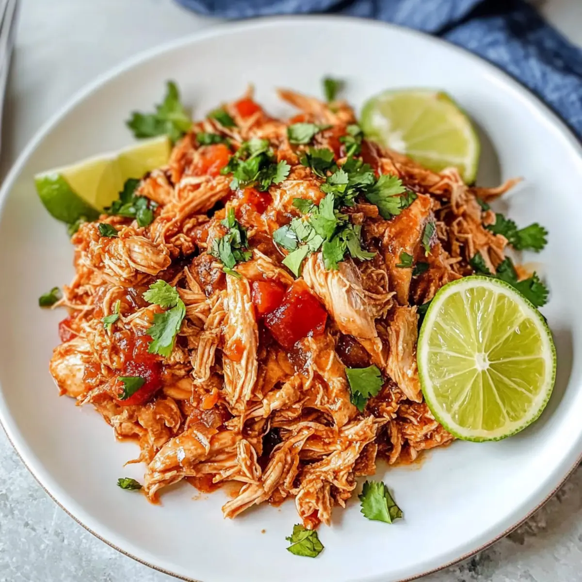 Mexikanisches Z pulled Chicken Rezept Zutaten: - 1 kg Hähnchenbrust - 1 Zwiebel - 2 Knoblauchzehen - 1 rote Paprika - 1 grüne Paprika - 400 g Tomaten aus der Dose - 2 EL Olivenöl - 1 TL Kreuzkümmel - 1 TL Paprika - 1 TL Salz - 1/2 TL Pfeffer - 1/2 TL Chili Pulver - 200 ml Hühnerbrühe - Tortillas - Frischer Koriander - Limetten Anleitung: 1. Hähnchenbrust in einem großen Topf mit Olivenöl anbraten. 2. Zwiebel und Knoblauch hinzufügen und glasig dünsten. 3. Paprika würfeln und ebenfalls hinzufügen. 4. Gewürze (Kreuzkümmel, Paprika, Salz, Pfeffer, Chili) hinzufügen und gut vermischen. 5. Tomaten und Hühnerbrühe hinzufügen, zum Kochen bringen und dann köcheln lassen. 6. Hähnchen ca. 30 Minuten garen, bis es leicht zerfällt. 7. Hähnchen herausnehmen, zerkleinern und wieder in die Sauce geben. 8. Mit Tortillas, frischem Koriander und Limettensaft servieren.