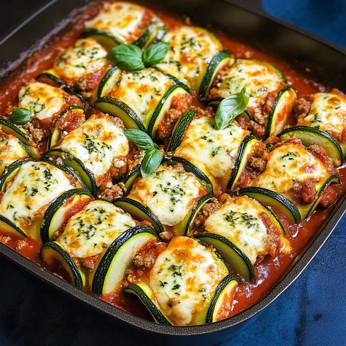 Zucchini Lasagne Rollenaufläufe