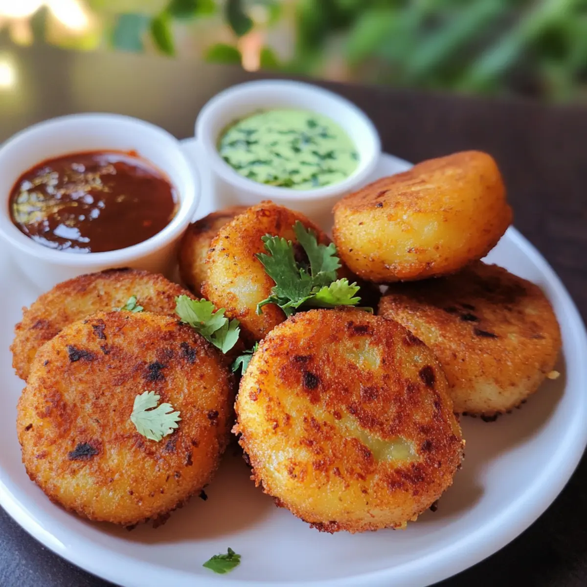 Aloo Tikki Rezept Zutaten: - 4 Kartoffeln - 1 Tasse grüne Erbsen - 2 grüne Chilis - 1 Teelöffel Ingwer - 1 Teelöffel Kreuzkümmel - 1 Teelöffel Korianderpulver - 1/2 Teelöffel Garam Masala - Salz nach Geschmack - Öl zum Braten Anleitung: 1. Kartoffeln kochen und pürieren. 2. Erbsen kochen und abtropfen lassen. 3. In einer Schüssel pürierte Kartoffeln, Erbsen, grüne Chilis, Ingwer, Kreuzkümmel, Korianderpulver, Garam Masala und Salz vermischen. 4. Kleine Taler aus der Mischung formen. 5. Öl in einer Pfanne erhitzen und die Taler goldbraun braten. 6. Mit Chutney servieren.