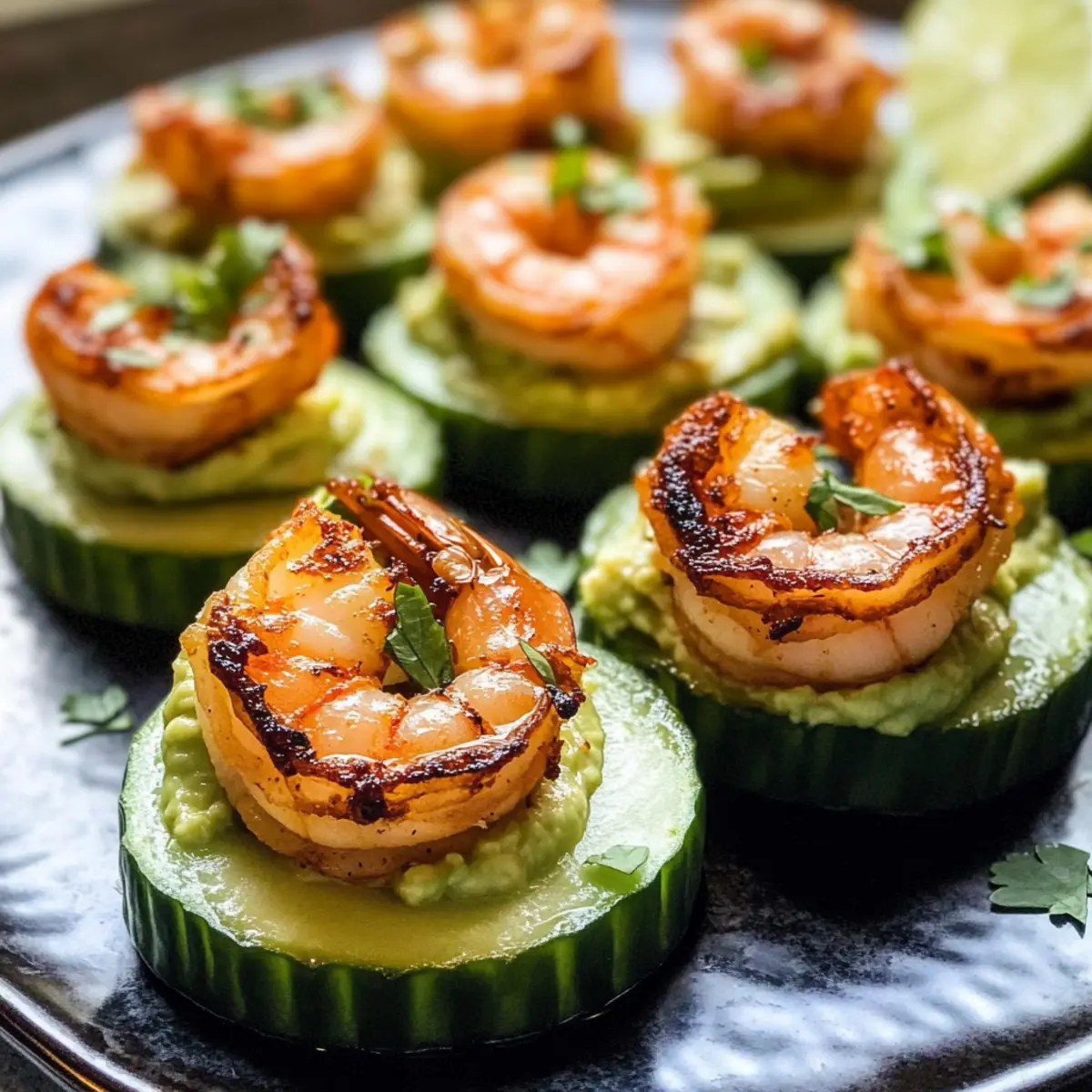 Avocado Gurke Garnelen