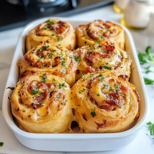 Bacon- und Käserollen mit Knoblauchbutter
