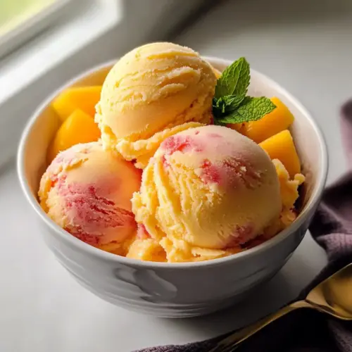 Kokosnuss Mango Erdbeere Sorbet