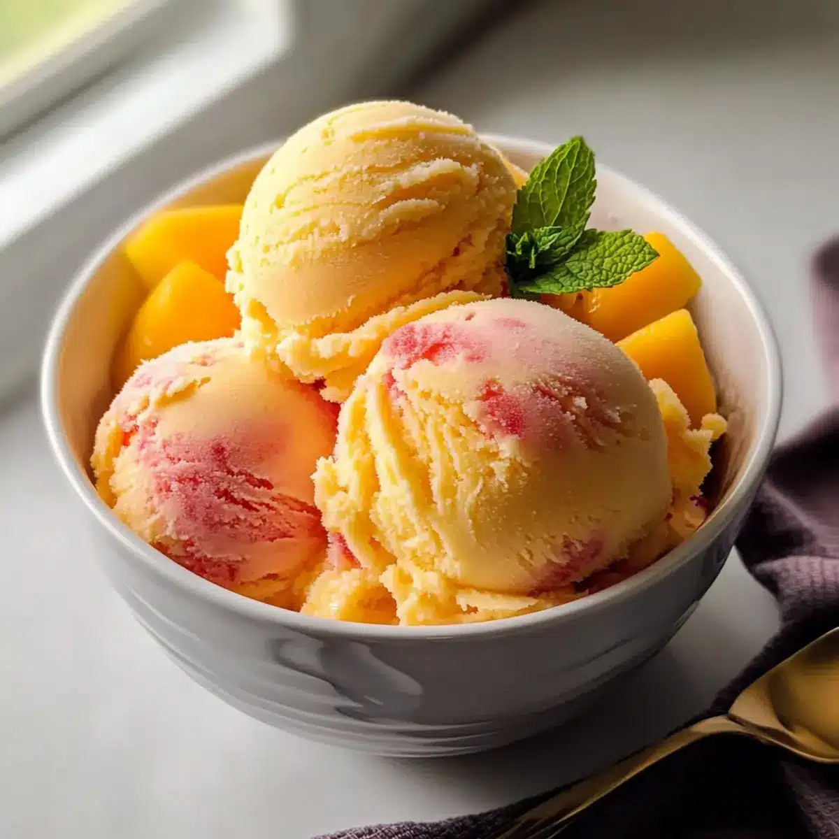 Kokosnuss Mango Erdbeere Sorbet
