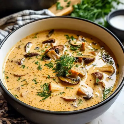 Cremige ungarische Pilzsuppe