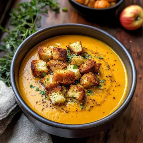 Cremige geröstete Apfel-Kürbis-Suppe