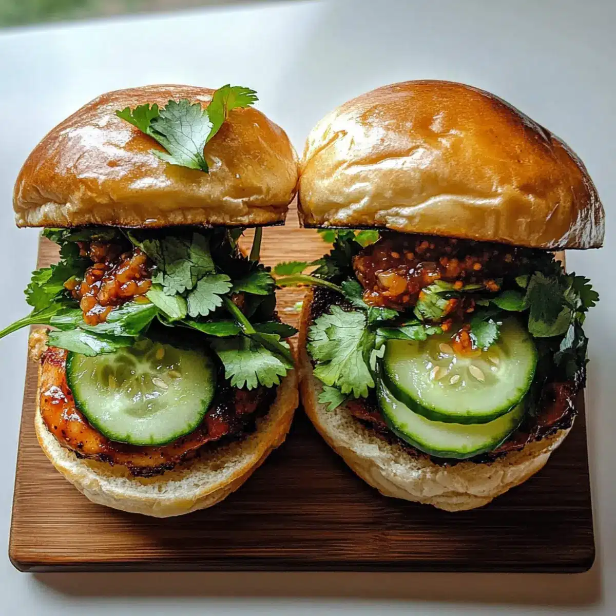 Gochujang Hähnchenburger mit Kimchi Bacon Marmelade