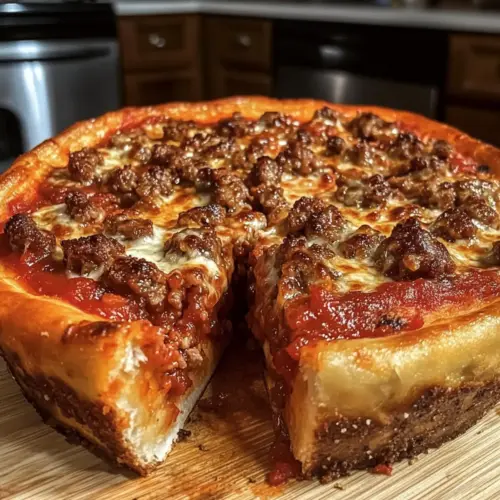 Hausgemachte Chicago-Style Tiefteigpizza