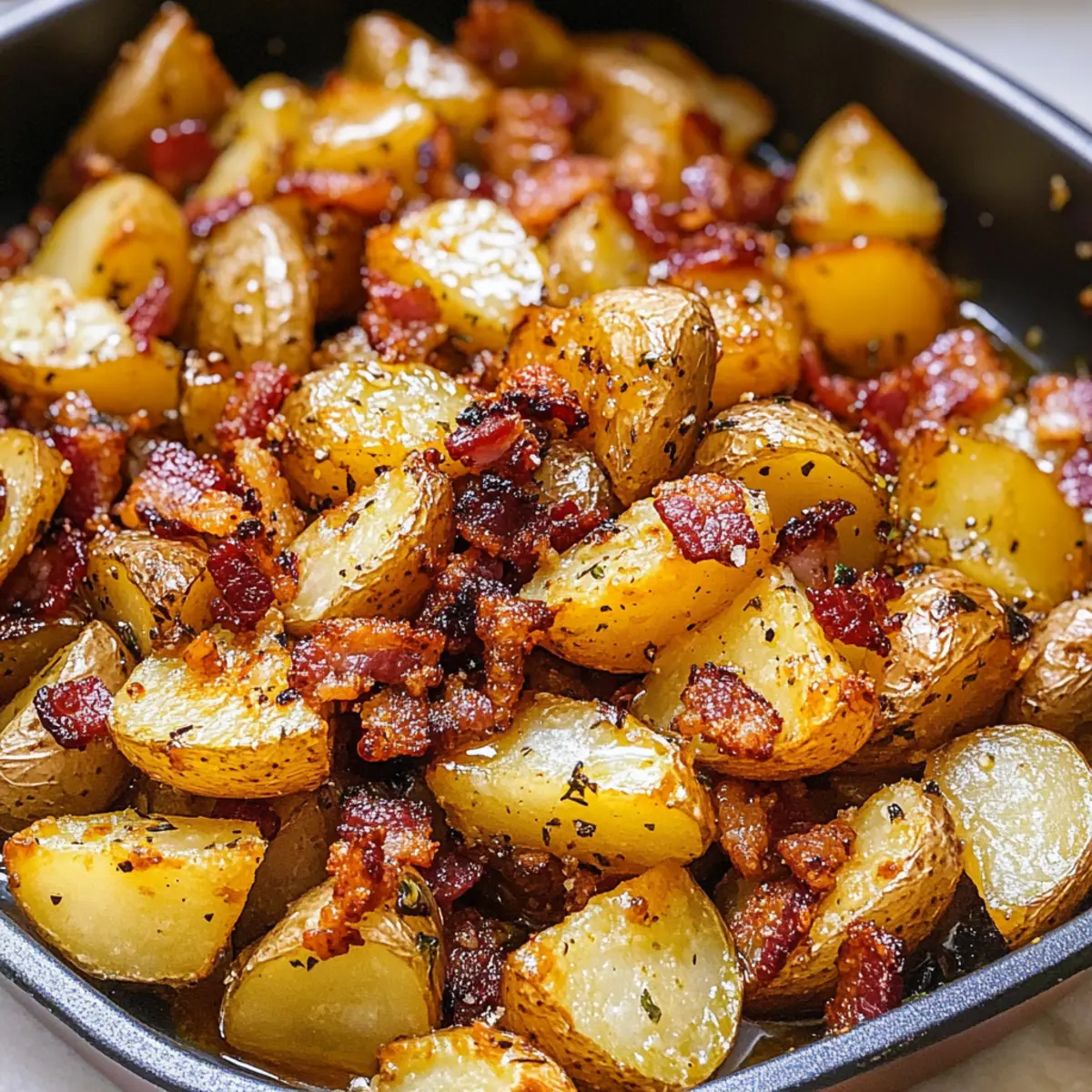 Honig Speck geröstete Kartoffeln
