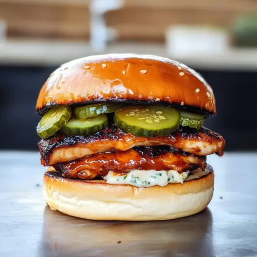 Koreanisches BBQ gegrilltes Hühnchen-Sandwich