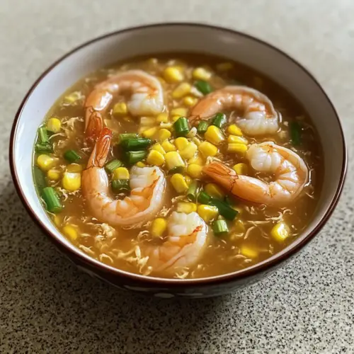 Garnelen-Ei-Drop-Suppe