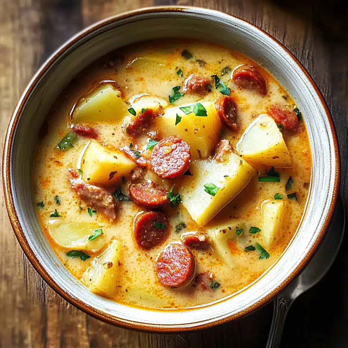 Spanische Kartoffelsuppe mit Chorizo