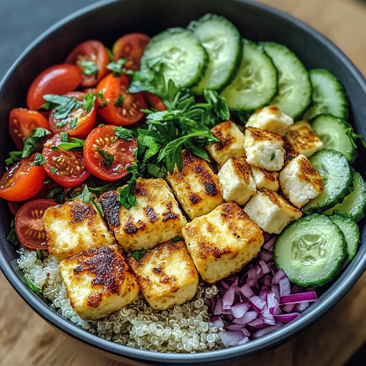 Knusprige Halloumi-Schüssel